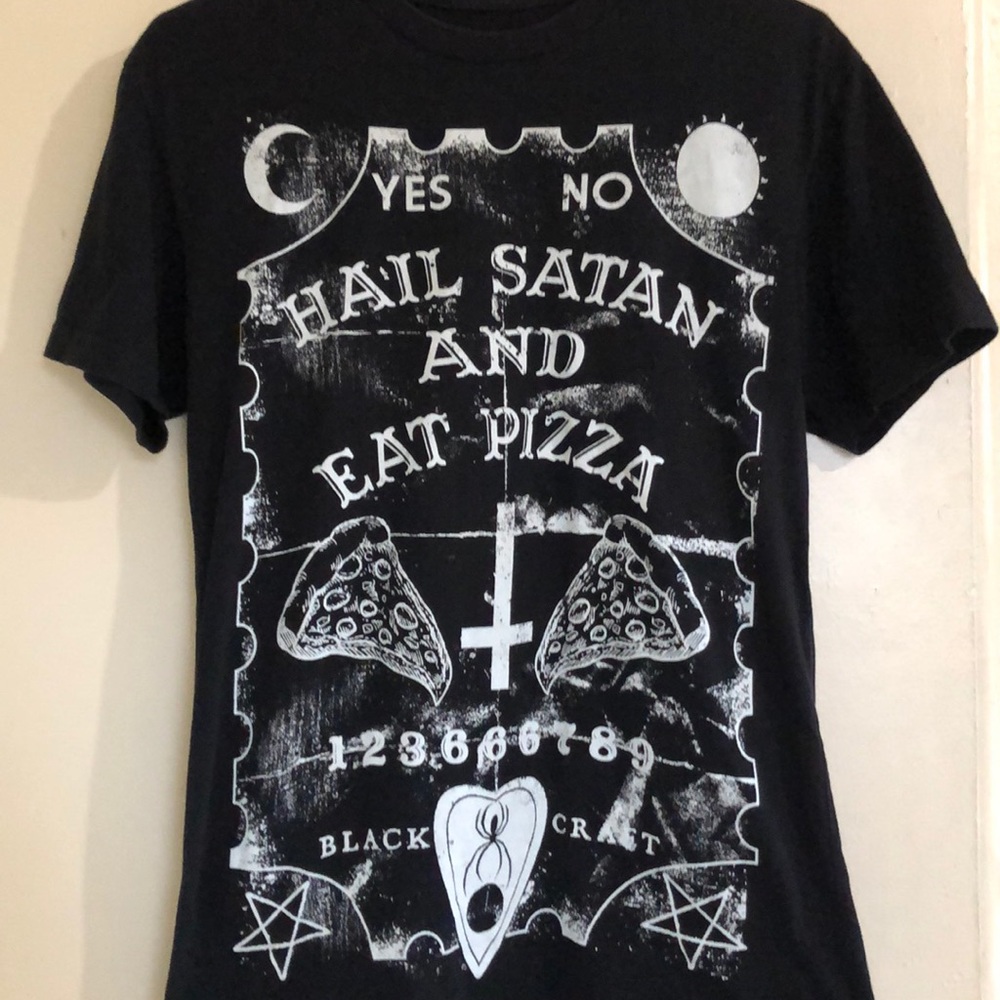 Hail satan and eat pizza tee BCC